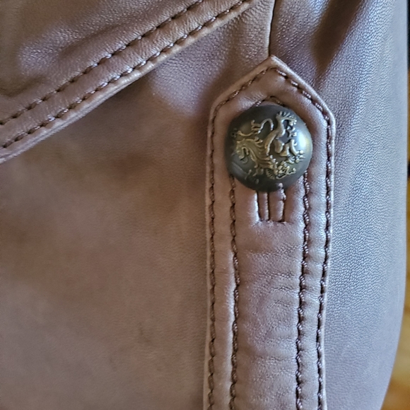 GET READY FOR BROWN ROSNER brown leather jacket size 8 - Picture 5 of 7